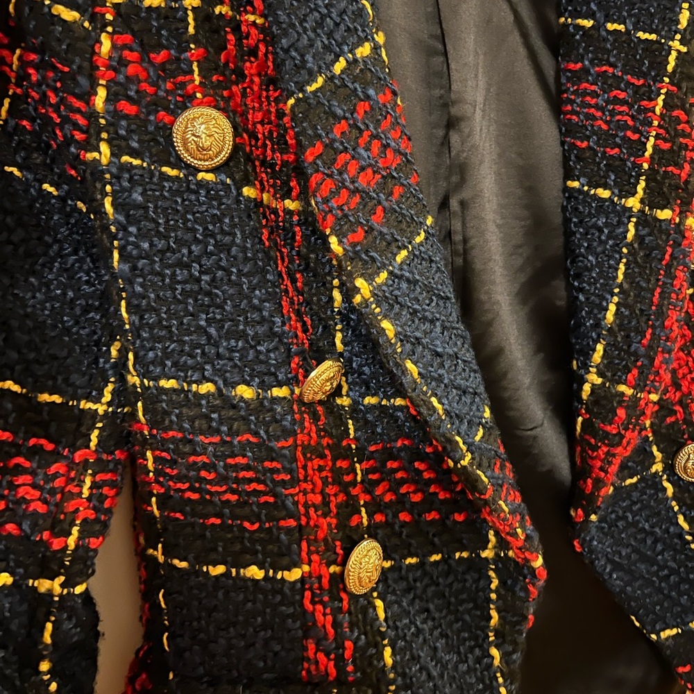 Blazer checked navy blue/ red size small/ extra small